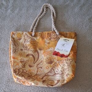 New Hawaiian Tropic Yellow Beach Tote Bag